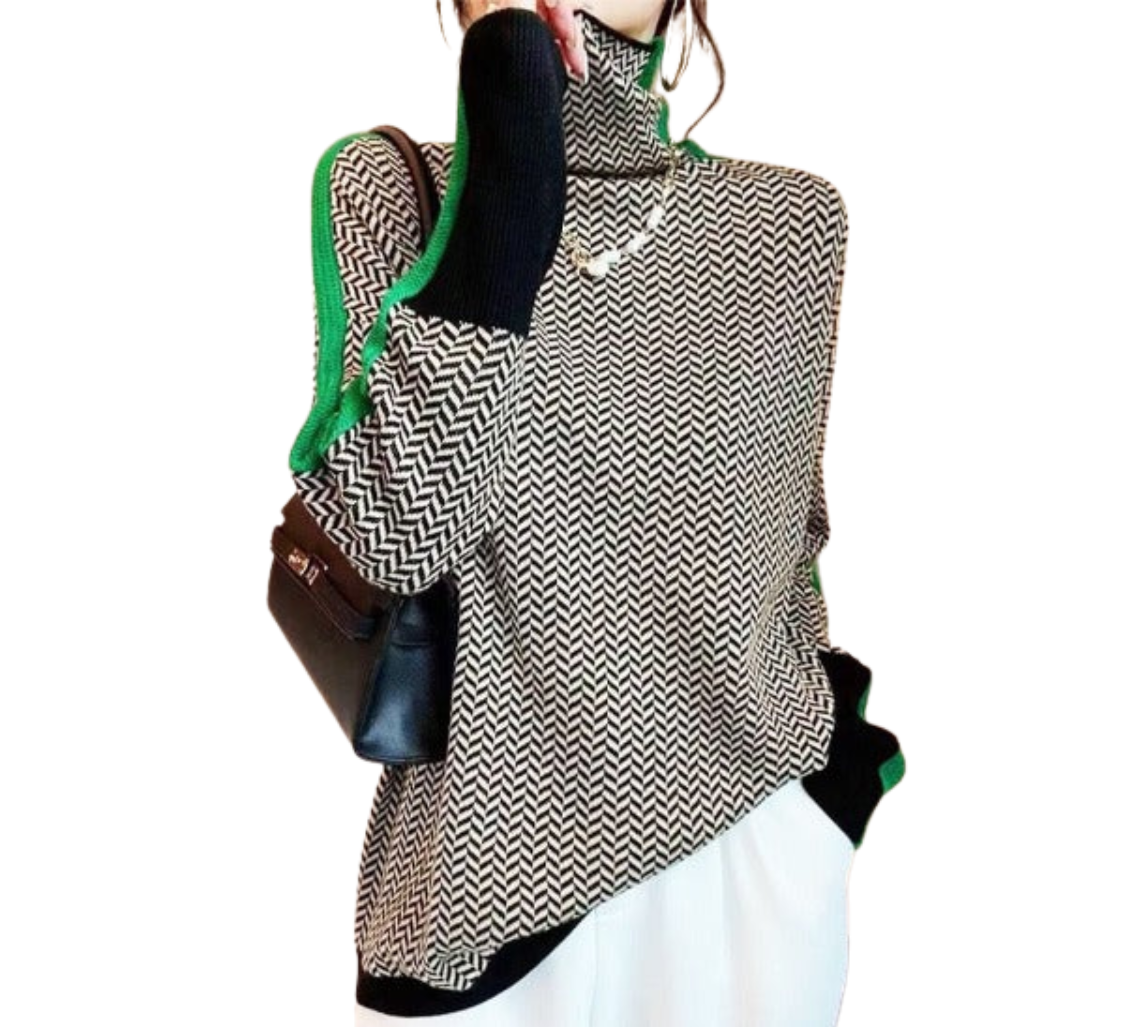 MERIKE | JERSEY CONTRASTE GEOMÉTRICO