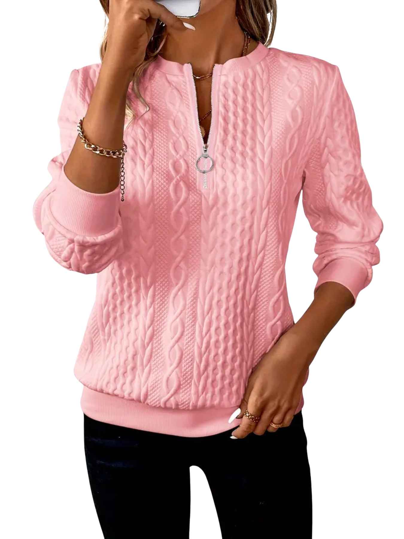 VIO | JERSEY TEXTURIZADO CON CREMALLERA FRONTAL