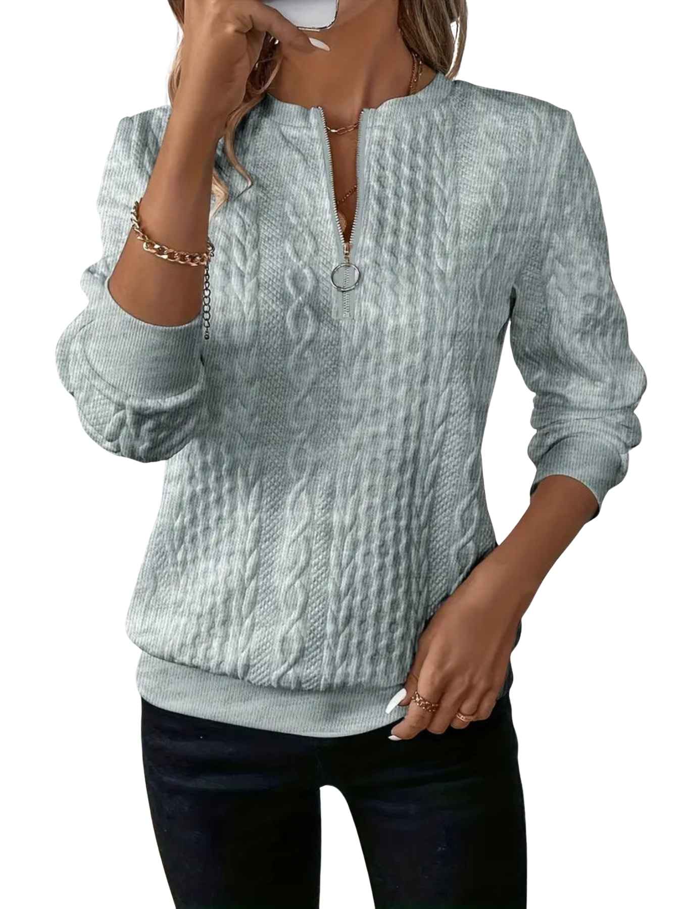 VIO | JERSEY TEXTURIZADO CON CREMALLERA FRONTAL