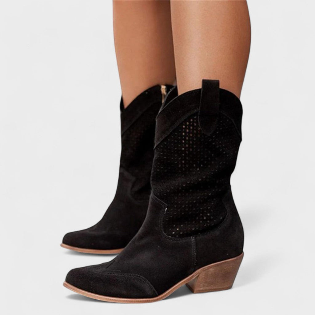 JANA | BOTAS COWBOY DE ANTE PERFORADAS